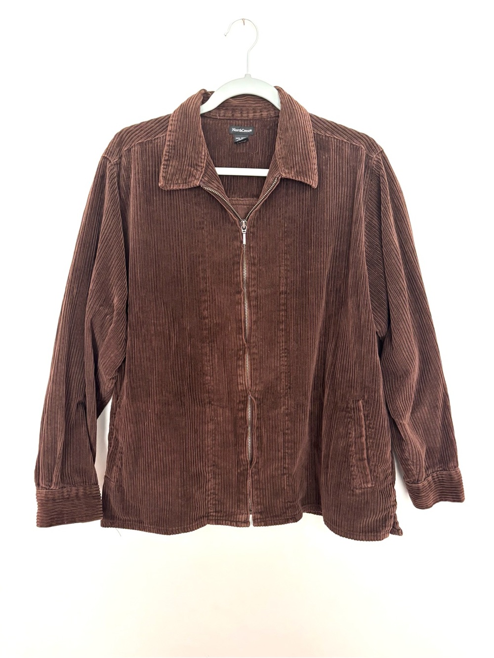 Vintage Northcrest Brown Corduroy Zip Jacket 1X (14W/16W)